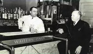 Vintage photograph, black an white, interior, bar area